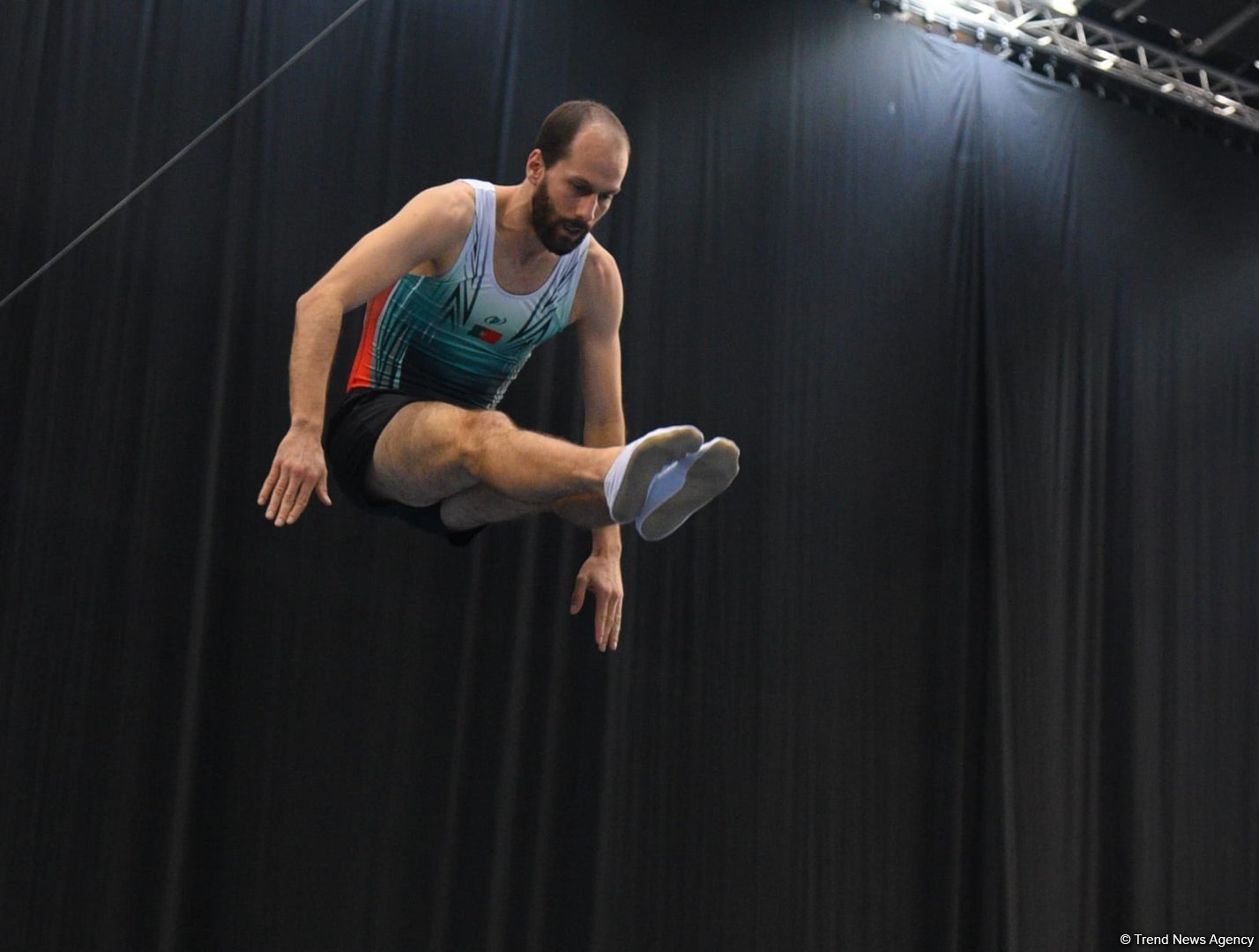 National Gymnastics Arena hosts podium workouts for World Cup trampoline and tumbling competitors (PHOTO)