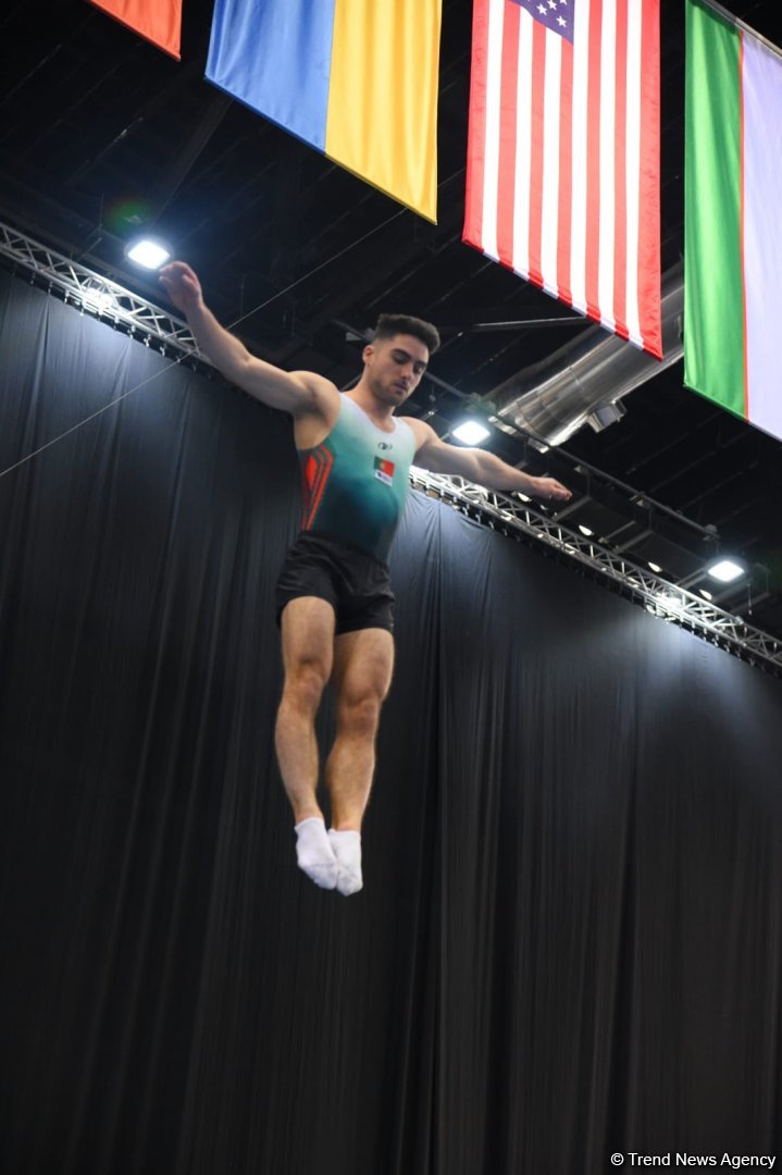 National Gymnastics Arena hosts podium workouts for World Cup trampoline and tumbling competitors (PHOTO)