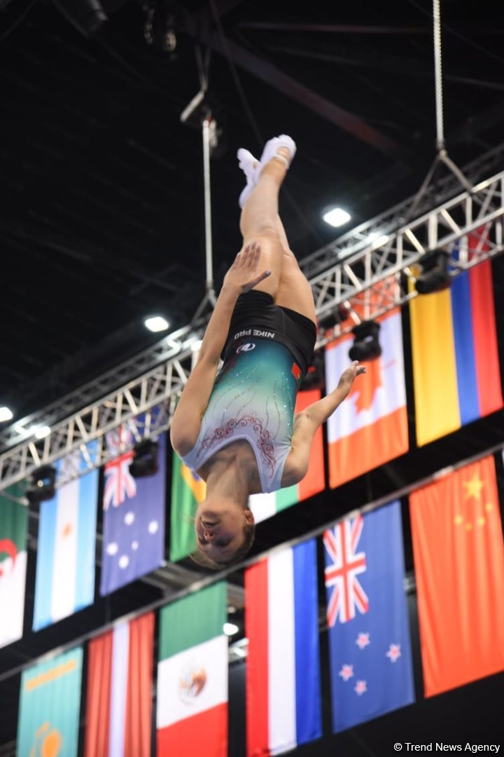 National Gymnastics Arena hosts podium workouts for World Cup trampoline and tumbling competitors (PHOTO)