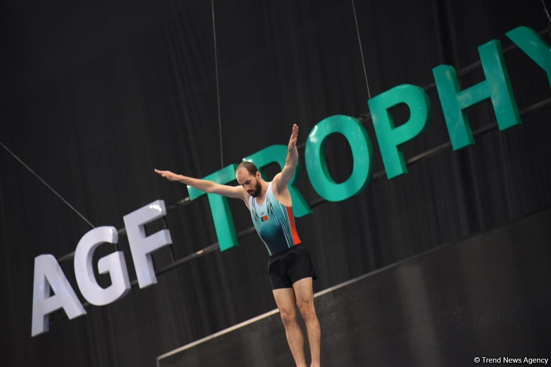 National Gymnastics Arena hosts podium workouts for World Cup trampoline and tumbling competitors (PHOTO)