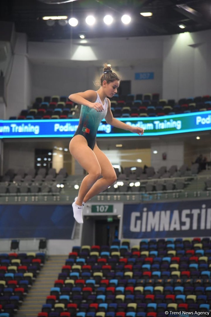 National Gymnastics Arena hosts podium workouts for World Cup trampoline and tumbling competitors (PHOTO)