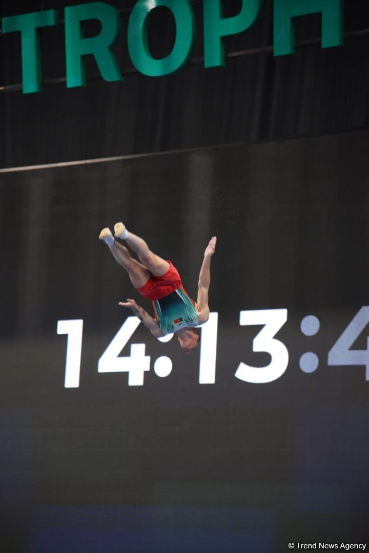 National Gymnastics Arena hosts podium workouts for World Cup trampoline and tumbling competitors (PHOTO)