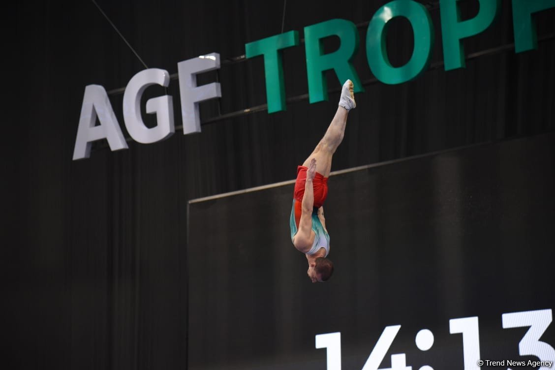 National Gymnastics Arena hosts podium workouts for World Cup trampoline and tumbling competitors (PHOTO)