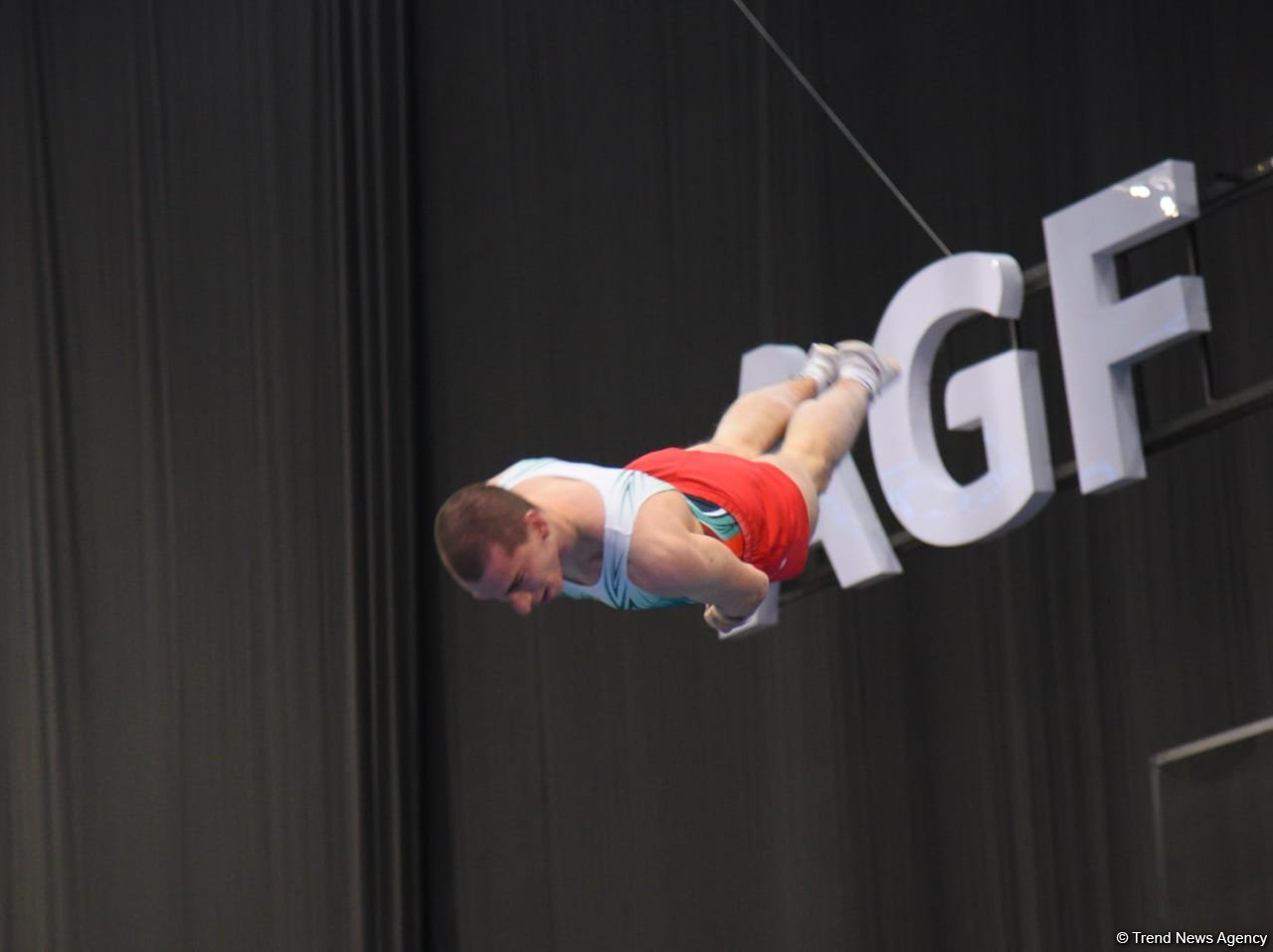 National Gymnastics Arena hosts podium workouts for World Cup trampoline and tumbling competitors (PHOTO)