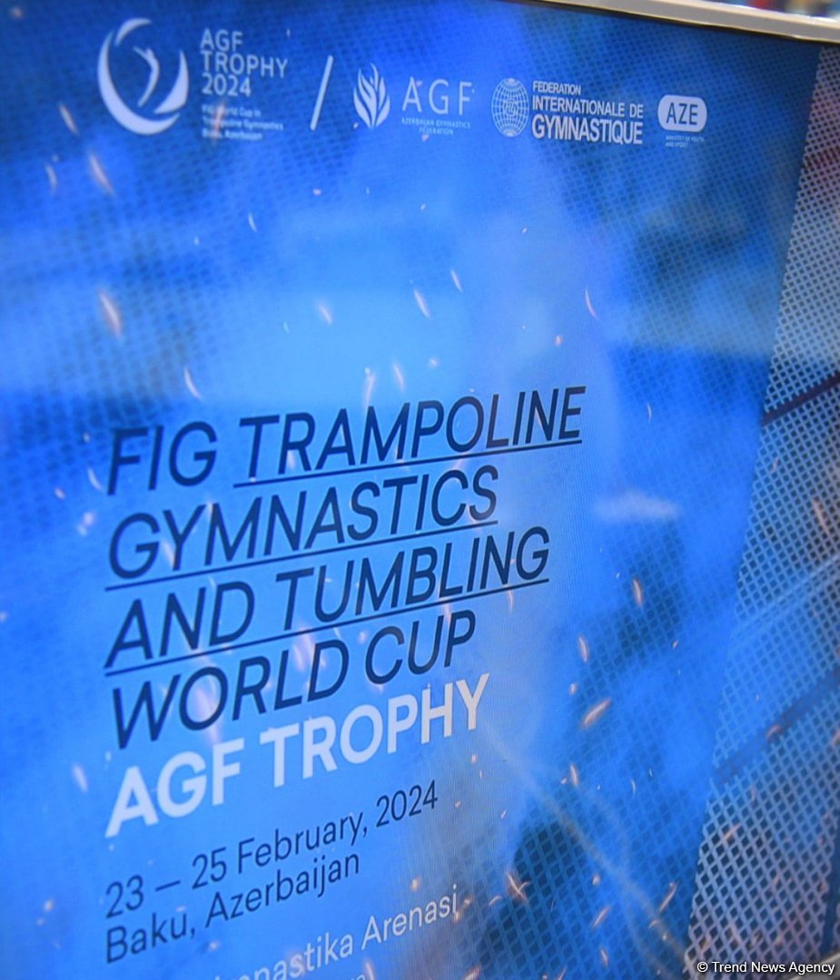 National Gymnastics Arena hosts podium workouts for World Cup trampoline and tumbling competitors (PHOTO)