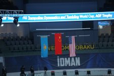 World Cup in Baku: winners of synchronized trampoline program receive awards (PHOTO)