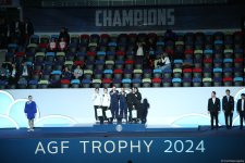 World Cup in Baku: winners of synchronized trampoline program receive awards (PHOTO)