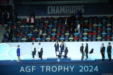 World Cup in Baku: winners of synchronized trampoline program receive awards (PHOTO)