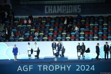 World Cup in Baku: winners of synchronized trampoline program receive awards (PHOTO)