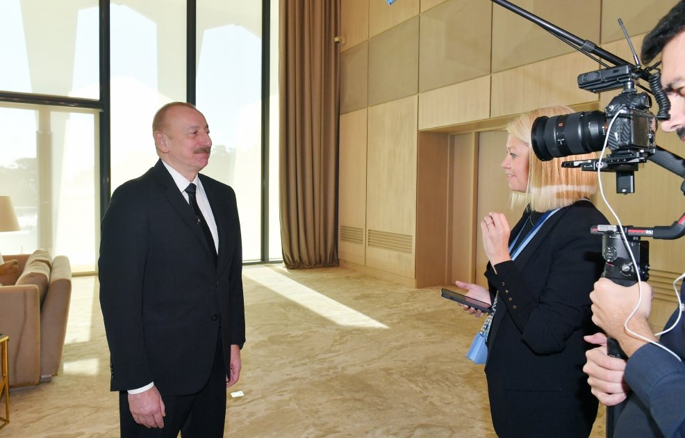 President Ilham Aliyev interviewed by Euronews (PHOTO/VIDEO)