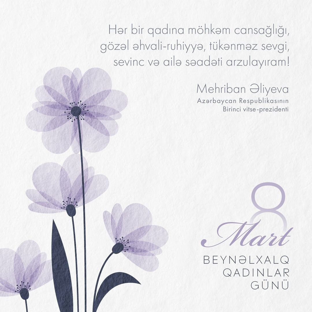 First Vice-President Mehriban Aliyeva made post on International Women’s Day (PHOTO)