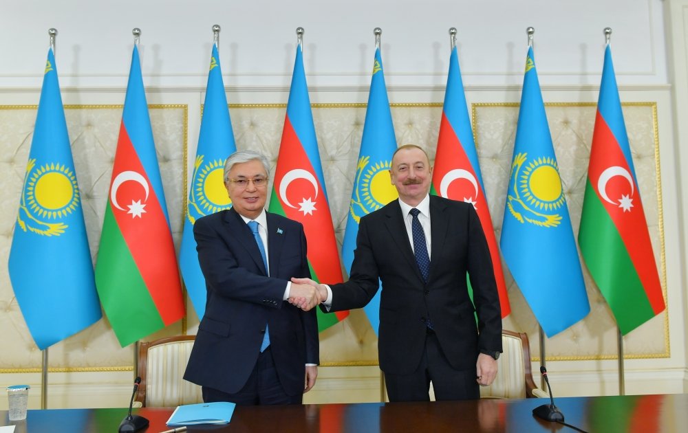 President Ilham Aliyev, President Kassym-Jomart Tokayev make press statements (PHOTO/VIDEO)