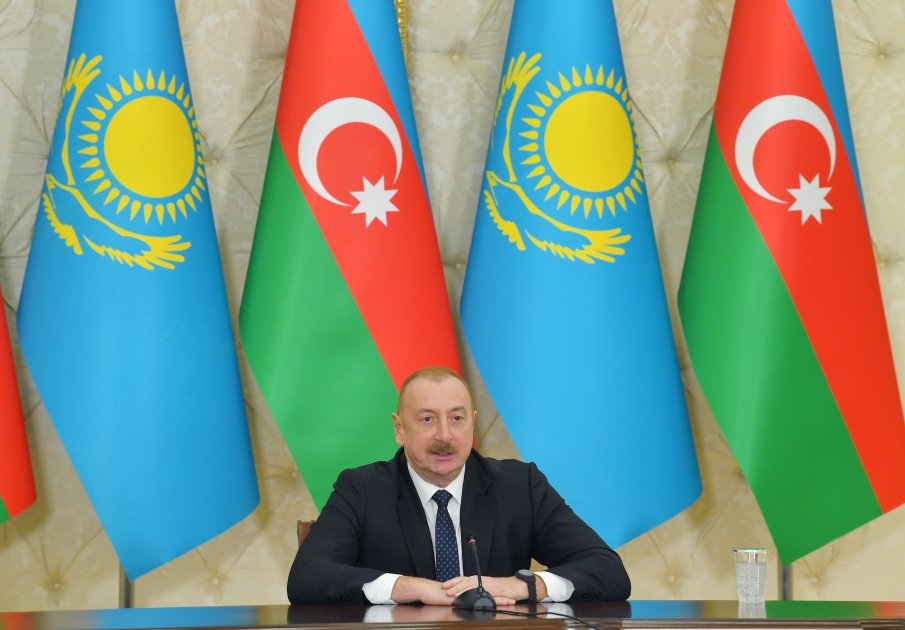 President Ilham Aliyev, President Kassym-Jomart Tokayev make press statements (PHOTO/VIDEO)