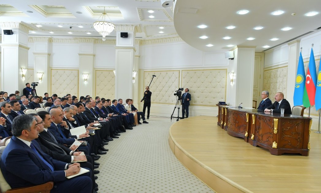 President Ilham Aliyev, President Kassym-Jomart Tokayev make press statements (PHOTO/VIDEO)