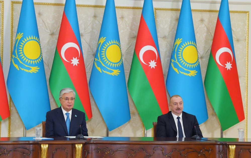 President Ilham Aliyev, President Kassym-Jomart Tokayev make press statements (PHOTO/VIDEO)