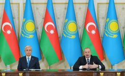 President Ilham Aliyev, President Kassym-Jomart Tokayev make press statements (PHOTO/VIDEO)