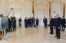 President Ilham Aliyev, and President Kassym-Jomart Tokayev watch ceremony marking arrival of container train from China to Baku (PHOTO/VIDEO)