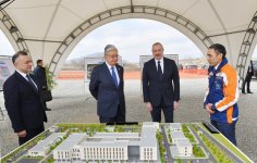 President Ilham Aliyev, President Kassym-Jomart Tokayev view project of Central District Hospital to be built in Fuzuli (PHOTO/VIDEO)