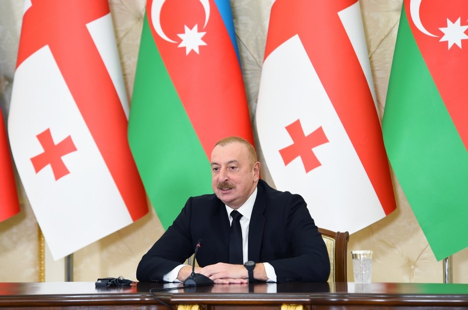 President Ilham Aliyev, PM Irakli Kobakhidze make press statements (PHOTO/VIDEO)