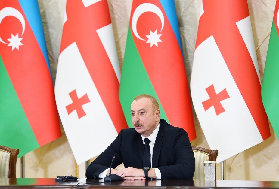 President Ilham Aliyev, PM Irakli Kobakhidze make press statements (PHOTO/VIDEO)