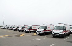President Ilham Aliyev views newly acquired modern ambulances (VIDEO/PHOTO)