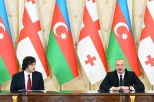 President Ilham Aliyev, PM Irakli Kobakhidze make press statements (PHOTO/VIDEO)