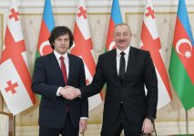 President Ilham Aliyev, PM Irakli Kobakhidze make press statements (PHOTO/VIDEO)
