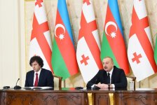President Ilham Aliyev, PM Irakli Kobakhidze make press statements (PHOTO/VIDEO)