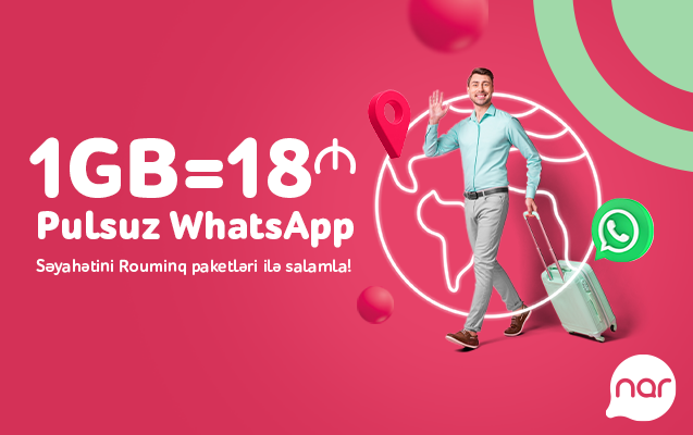 Travel with Nar and message on WhatsApp for free!