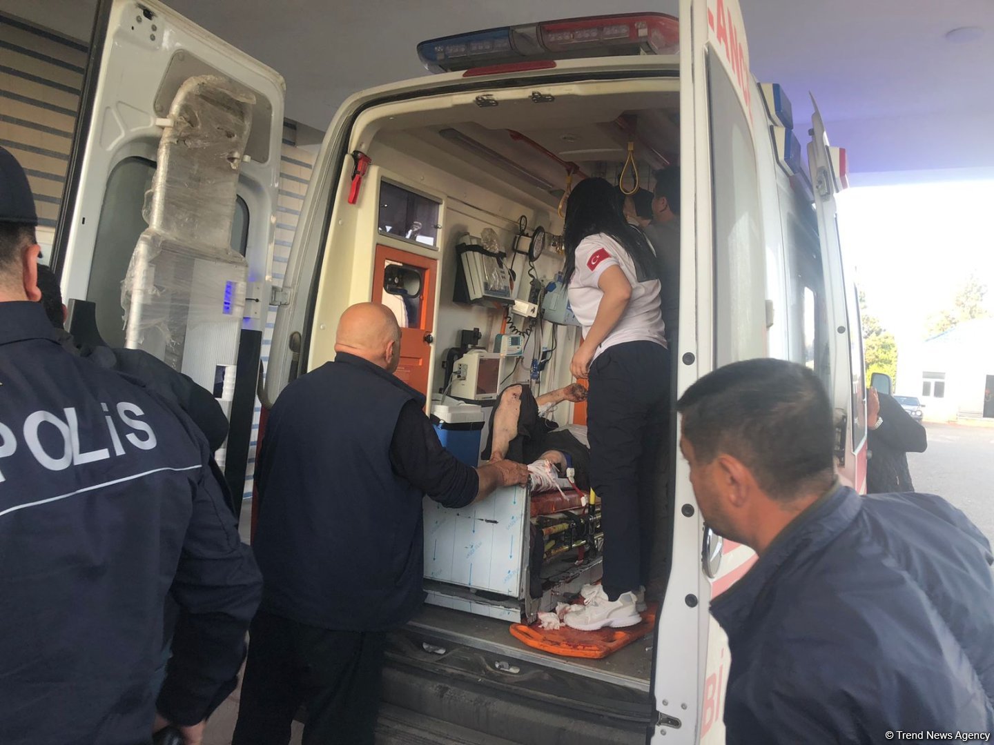 Injured as result of mine explosion in Aghdam taken to Barda Central District Hospital (PHOTO)