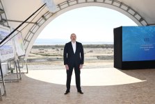 President Ilham Aliyev lays foundation stone for Shirvan irrigation canal in Hajigabul district (PHOTO/VIDEO)
