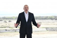 President Ilham Aliyev lays foundation stone for Shirvan irrigation canal in Hajigabul district (PHOTO/VIDEO)