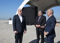 President Ilham Aliyev lays foundation stone for Shirvan irrigation canal in Hajigabul district (PHOTO/VIDEO)