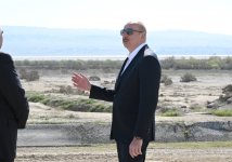 President Ilham Aliyev lays foundation stone for Shirvan irrigation canal in Hajigabul district (PHOTO/VIDEO)