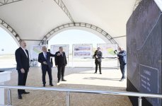 President Ilham Aliyev lays foundation stone for Shirvan irrigation canal in Hajigabul district (PHOTO/VIDEO)