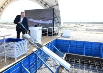 President Ilham Aliyev lays foundation stone for Shirvan irrigation canal in Hajigabul district (PHOTO/VIDEO)