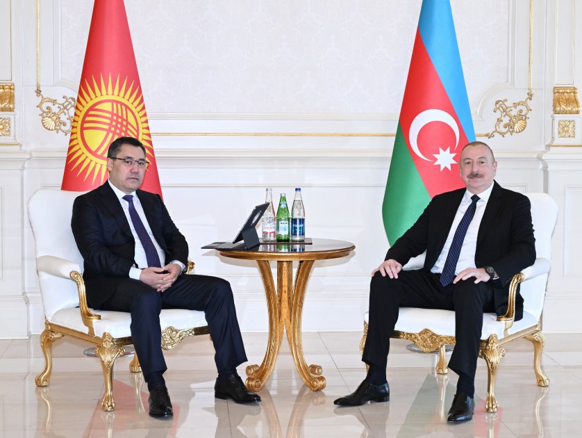 President Ilham Aliyev, President Sadyr Zhaparov hold meeting in limited format (PHOTO)