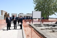President Ilham Aliyev, President Sadyr Zhaparov view construction work done at Panahali Khan Palace, Imarat complex in Aghdam (PHOTO)
