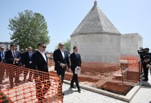 President Ilham Aliyev, President Sadyr Zhaparov view construction work done at Panahali Khan Palace, Imarat complex in Aghdam (PHOTO)