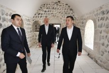 President Ilham Aliyev, President Sadyr Zhaparov view construction work done at Panahali Khan Palace, Imarat complex in Aghdam (PHOTO)