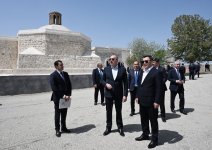 President Ilham Aliyev, President Sadyr Zhaparov view construction work done at Panahali Khan Palace, Imarat complex in Aghdam (PHOTO)