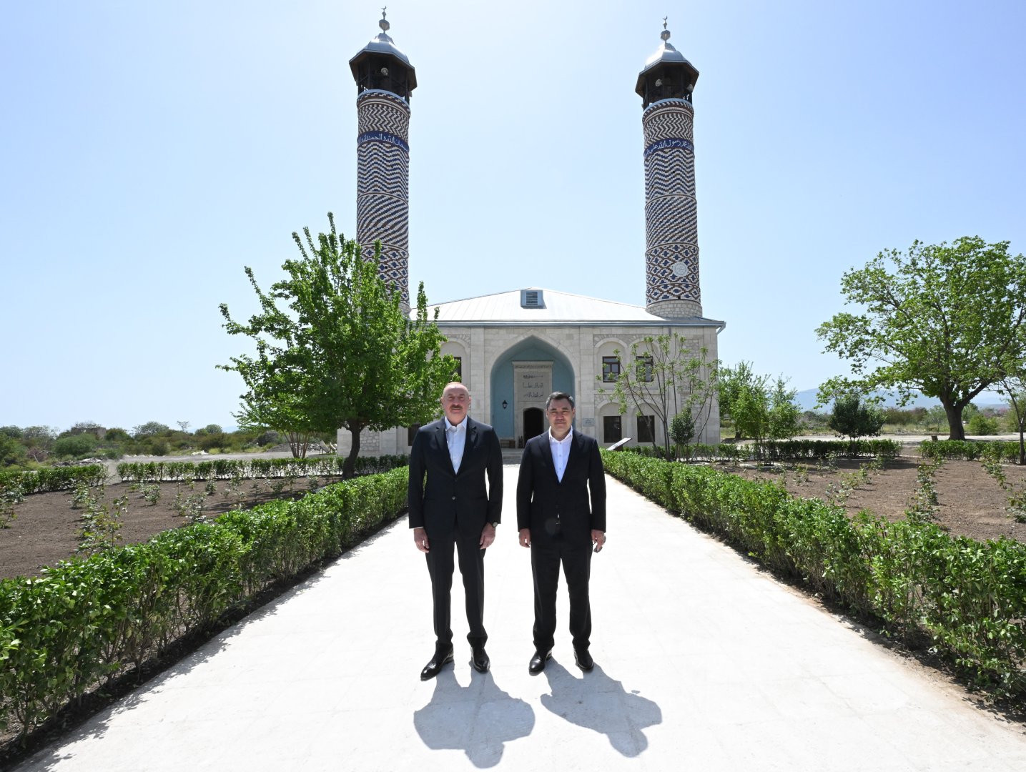 President Ilham Aliyev, President Sadyr Zhaparov attend opening of Aghdam Juma Mosque after restoration (PHOTO/VIDEO)