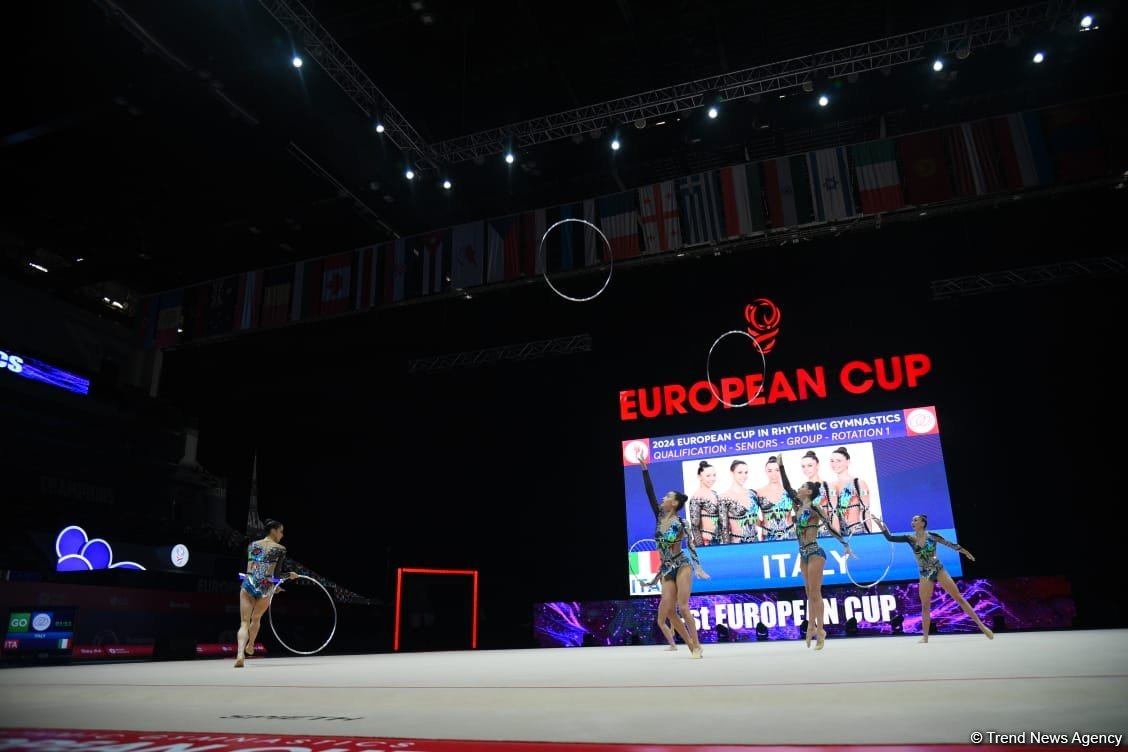Second day of European Rhythmic Gymnastics Cup competition kicks off in Azerbaijan's Baku (PHOTO)