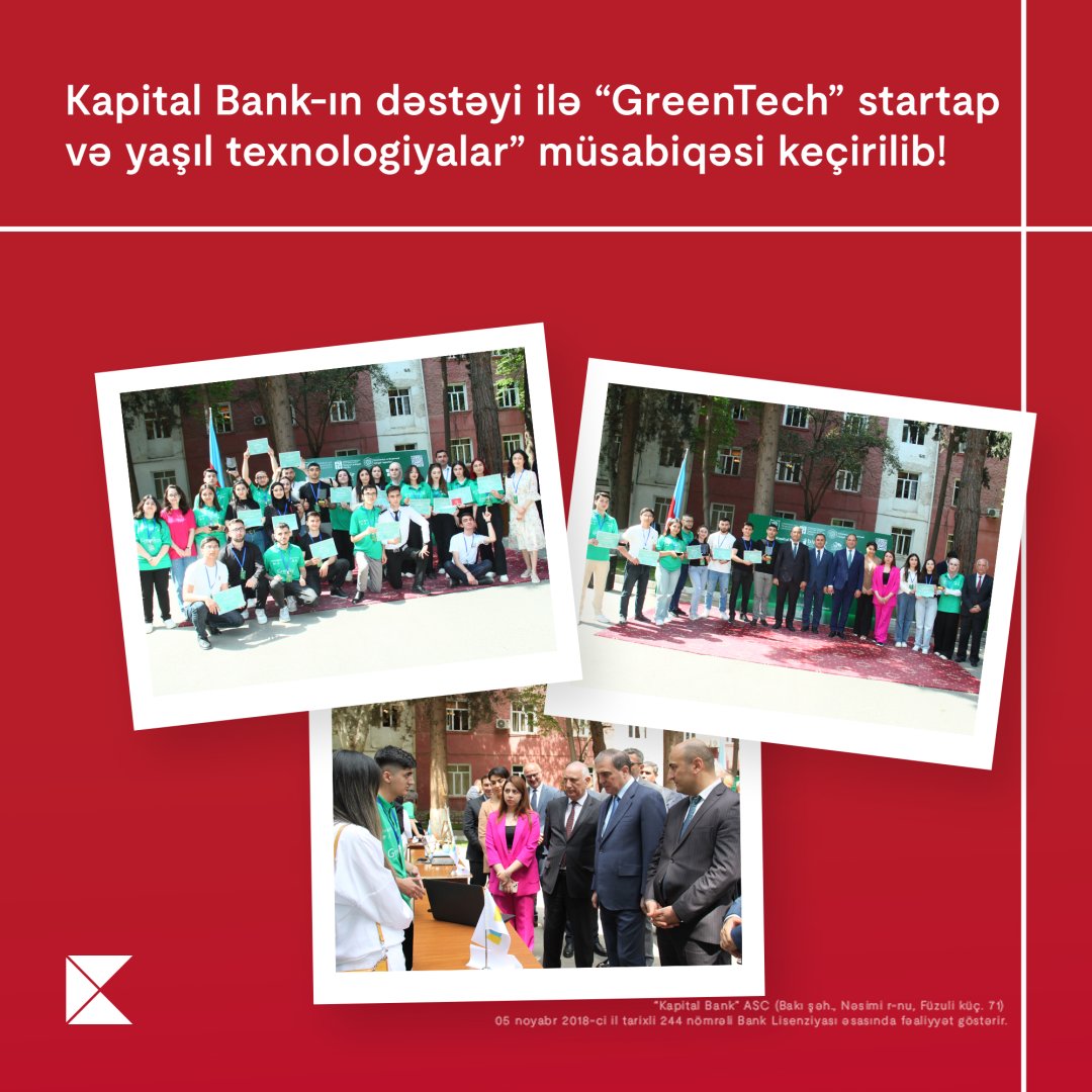 GreenTech startup and sustainable technologies competition held with Kapital Bank's support