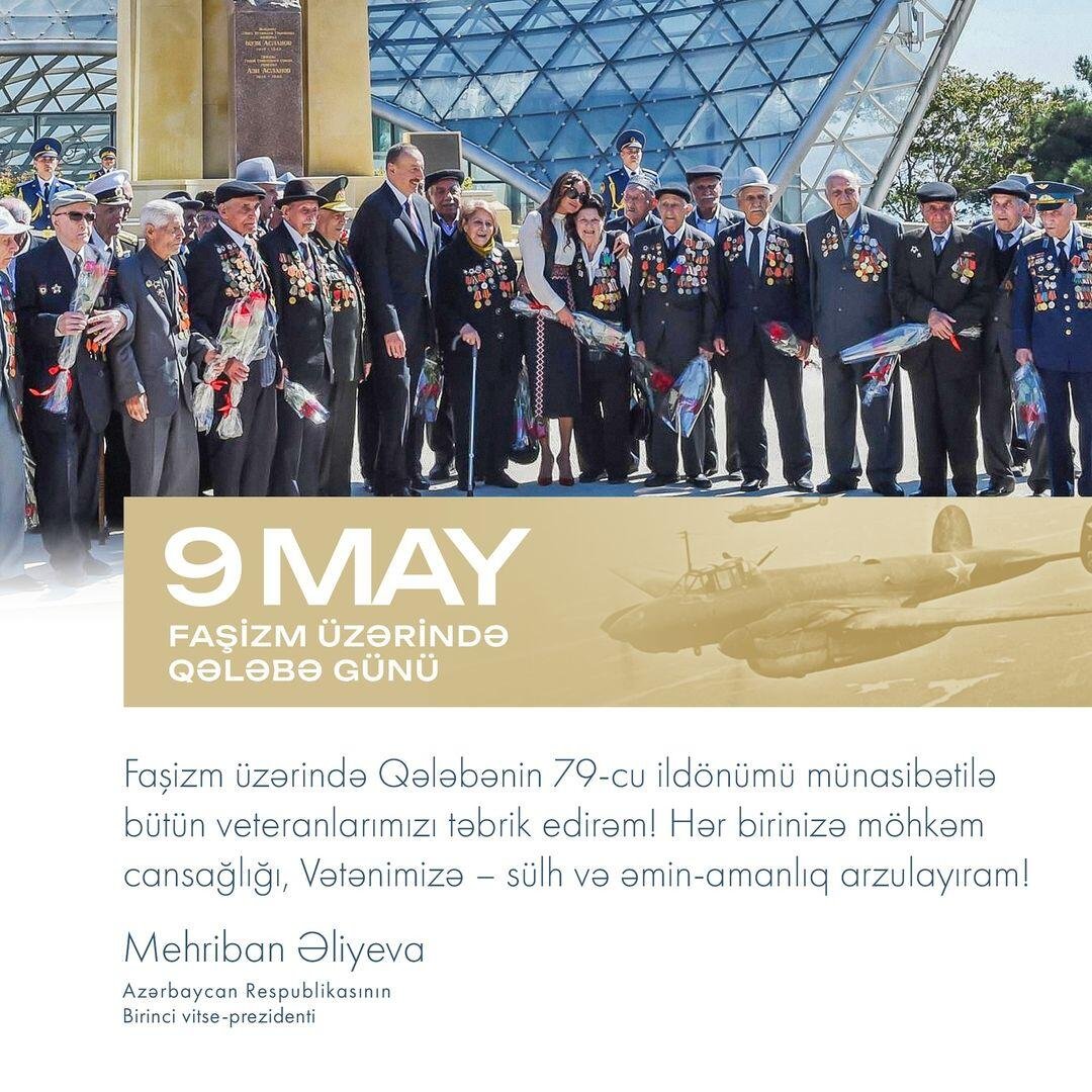First VP Mehriban Aliyeva makes post on 79th anniversary of Victory over fascism (PHOTO)