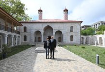 President Ilham Aliyev, First Lady Mehriban Aliyeva review ongoing restoration work at Ashaghi Govhar Agha Mosque in Shusha (PHOTO/VIDEO)