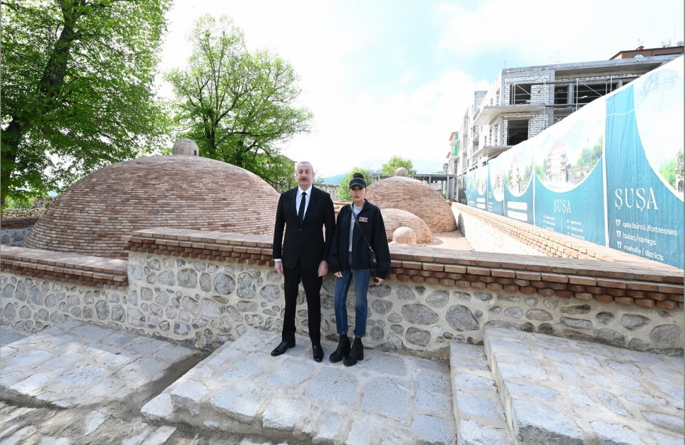 President Ilham Aliyev, First Lady Mehriban Aliyeva attend opening of Shirin Su Bathhouse in Shusha (PHOTO/VIDEO)