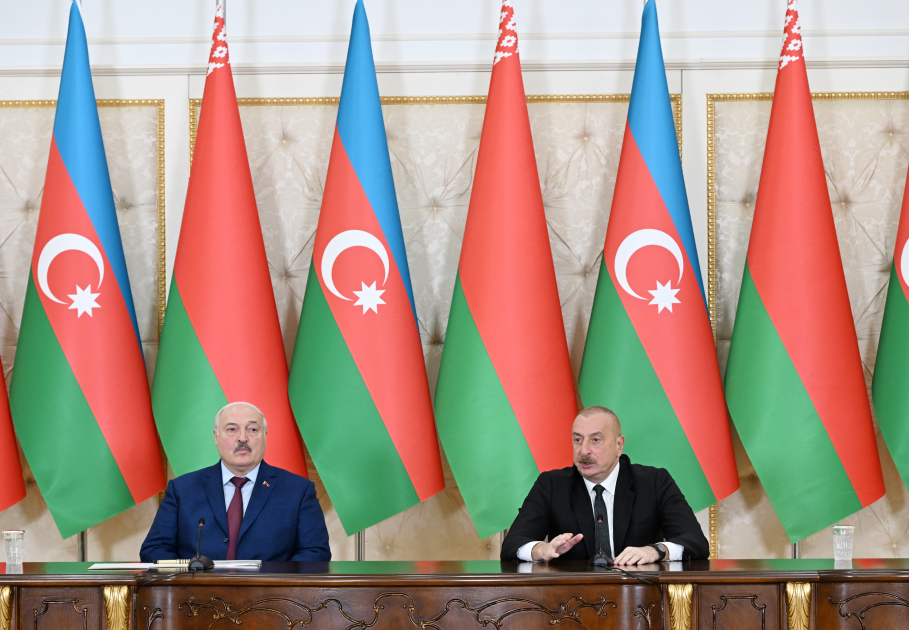 President Ilham Aliyev, President Aleksandr Lukashenko make press statements (PHOTO/VIDEO)