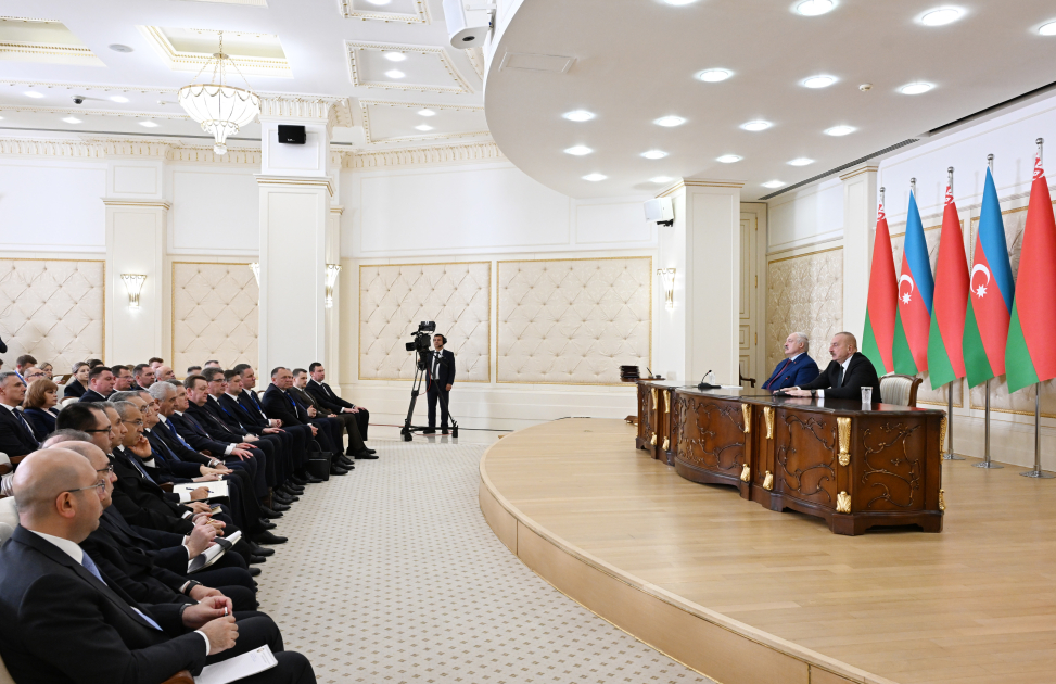 President Ilham Aliyev, President Aleksandr Lukashenko make press statements (PHOTO/VIDEO)