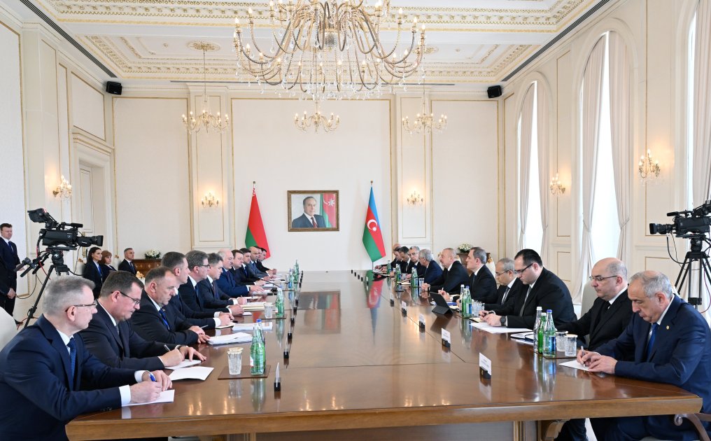 President Ilham Aliyev, President Aleksandr Lukashenko hold expanded meeting (PHOTO/VIDEO)